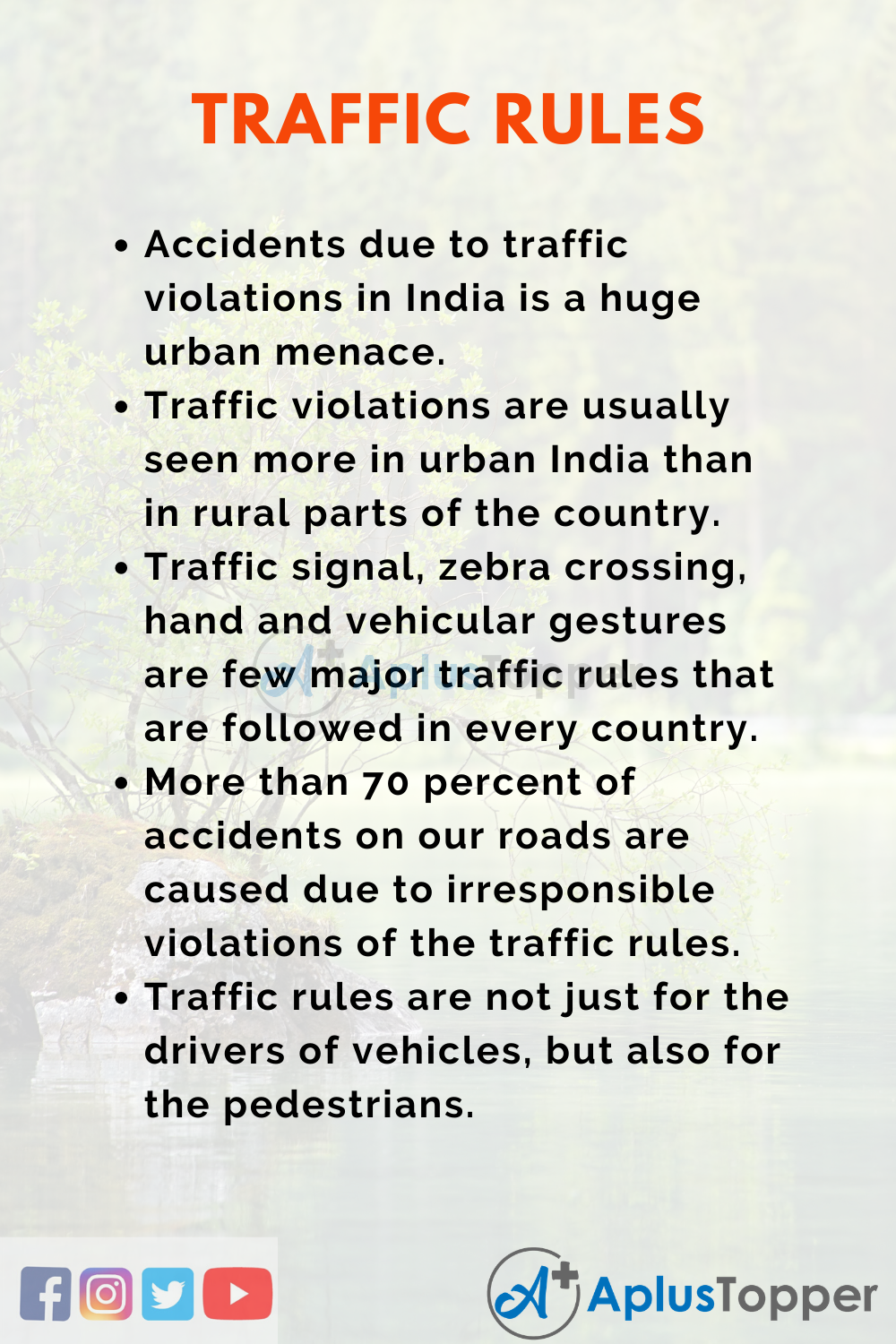 follow traffic rules essay in english