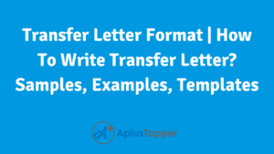 Transfer Letter Format | How To Write Transfer Letter? Samples ...