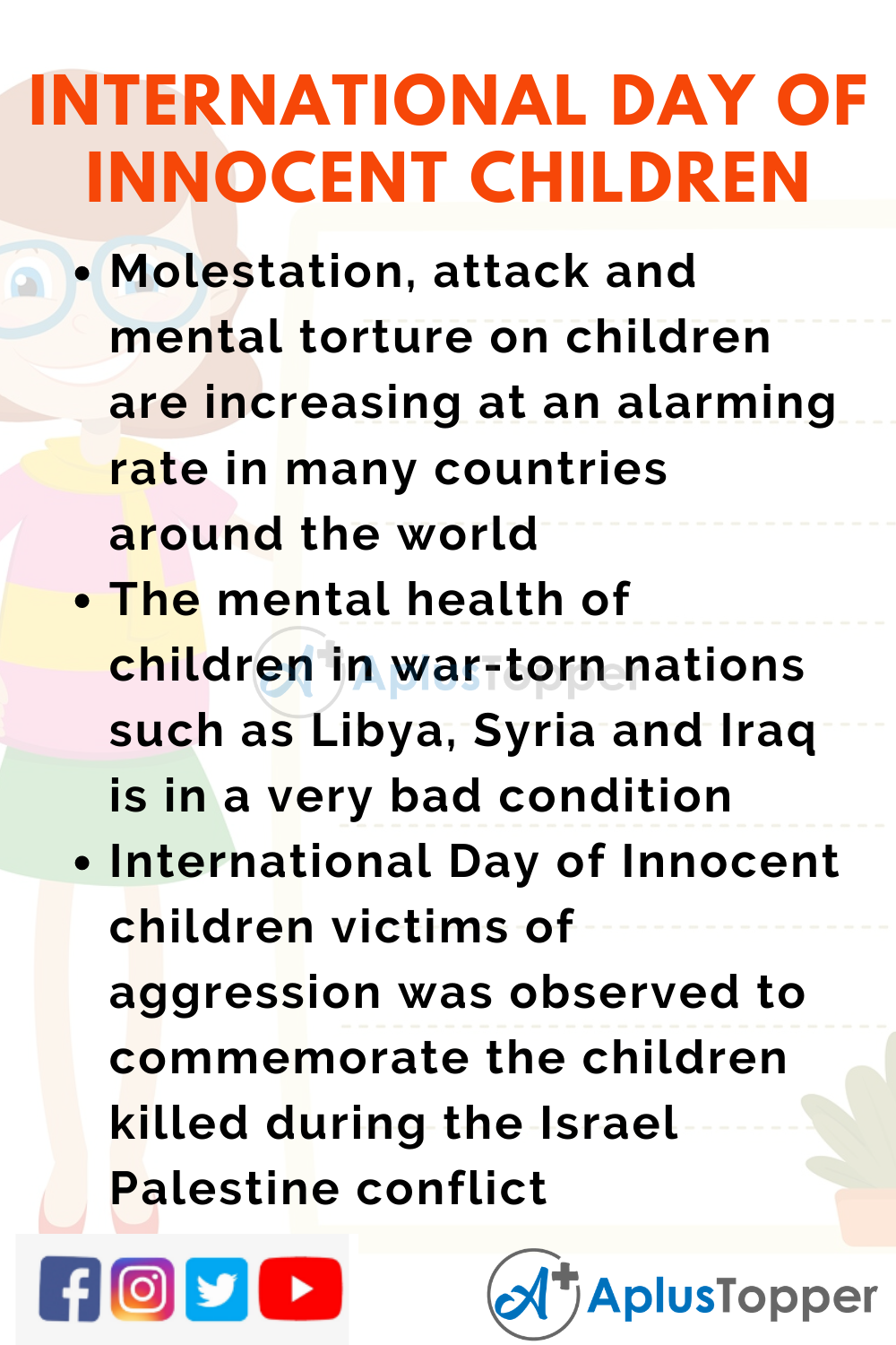 10 Lines On International Day Of Innocent Children Victims Of Aggression for Kids