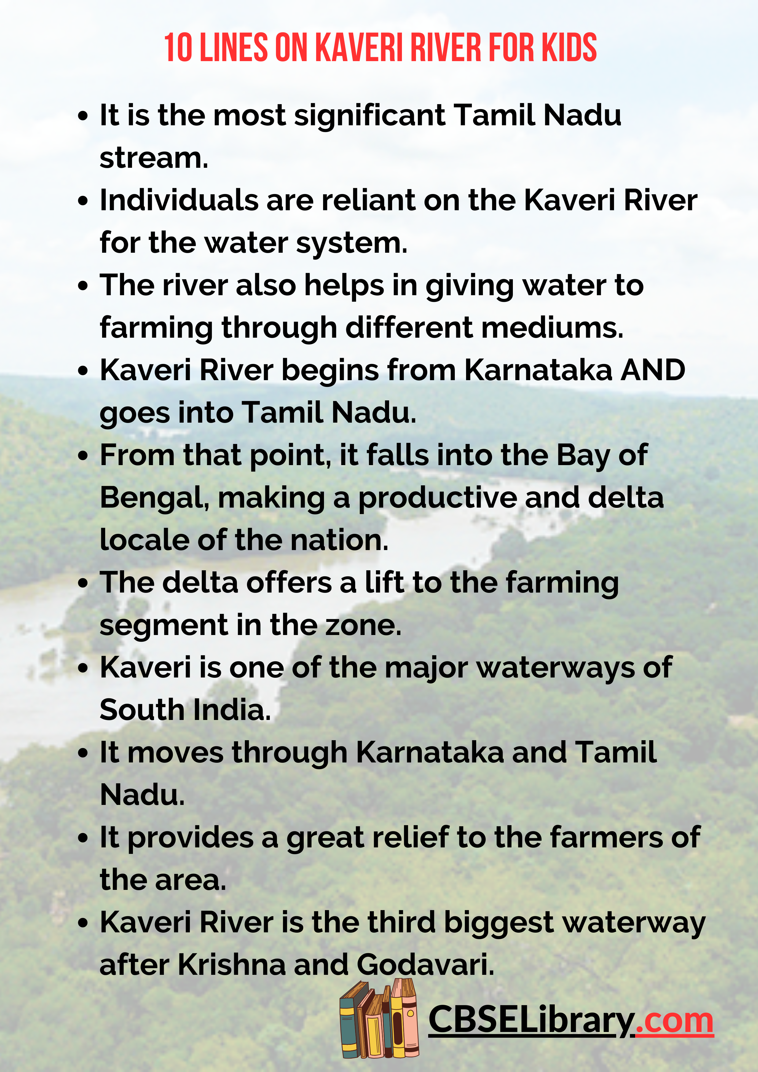 10 Lines On Kaveri River for Kids