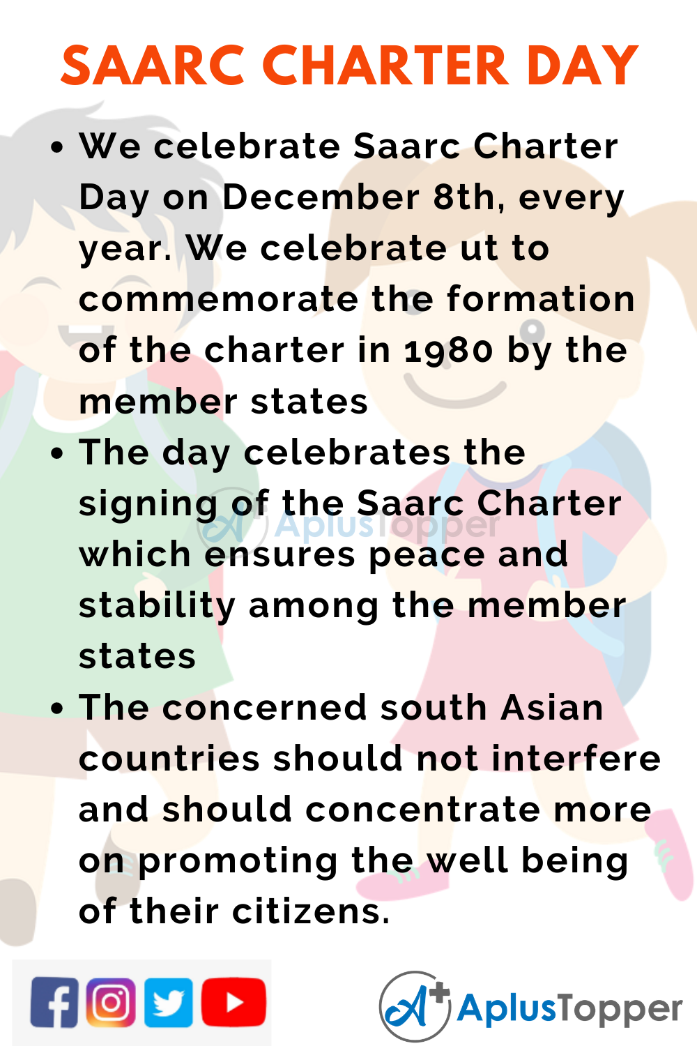 10 Lines On Saarc Charter Day for Higher Class Students