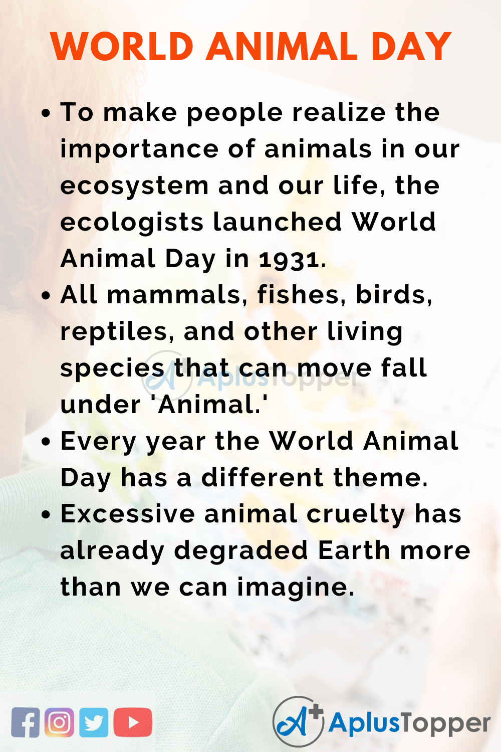 10 Lines On World Animal Day for Kids