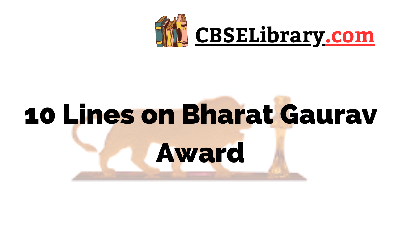 10 Lines on Bharat Gaurav Award