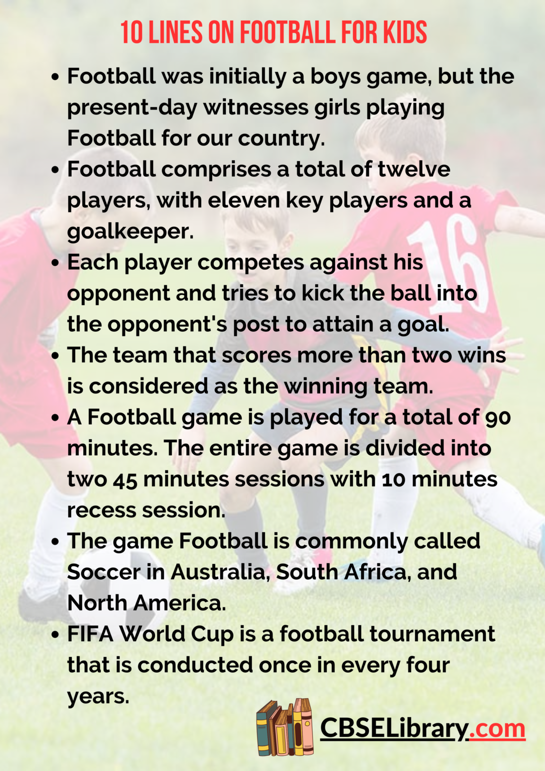 10 Lines on Football for Students and Children in English - CBSE Library