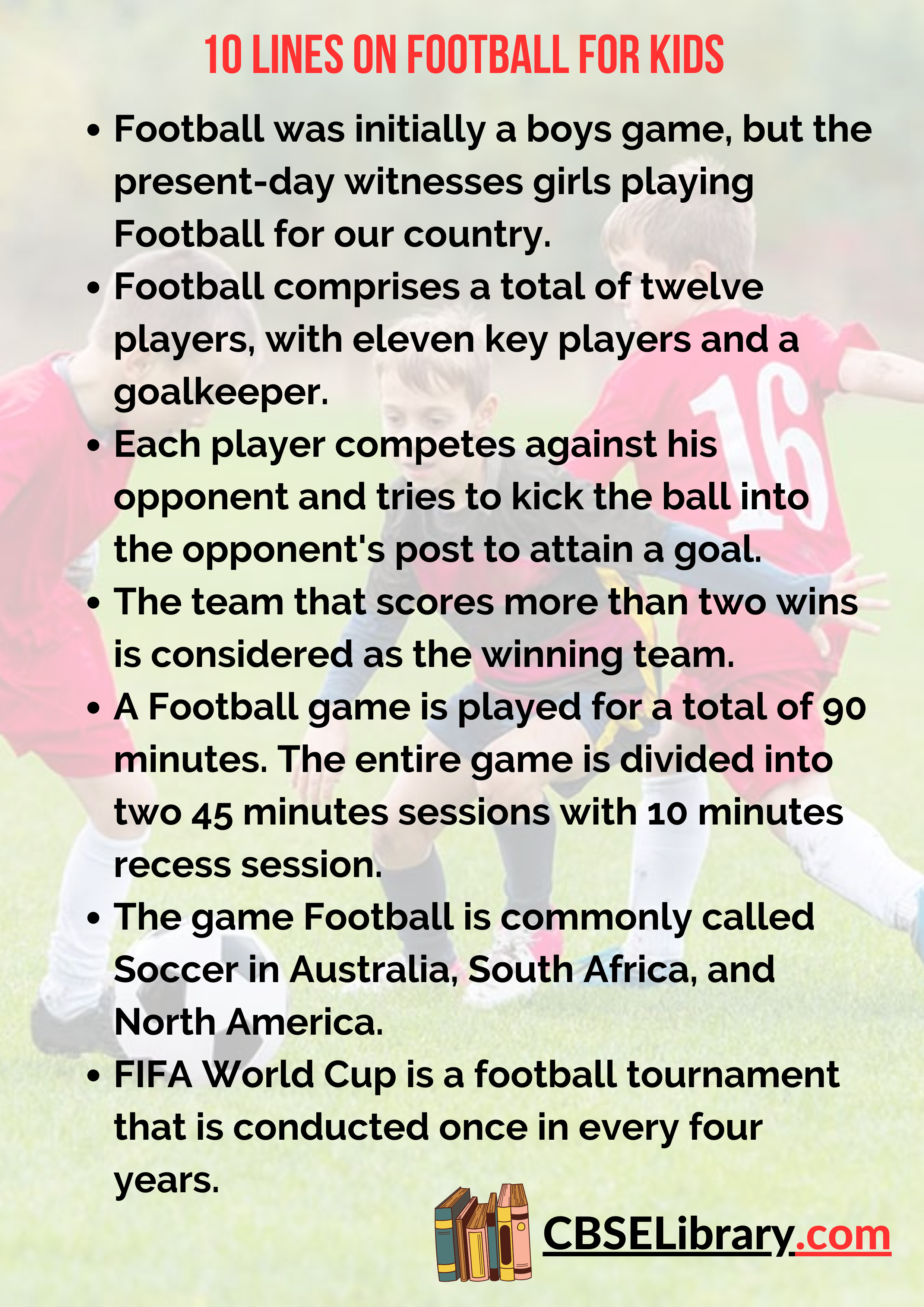 10 Lines on Football for Kids