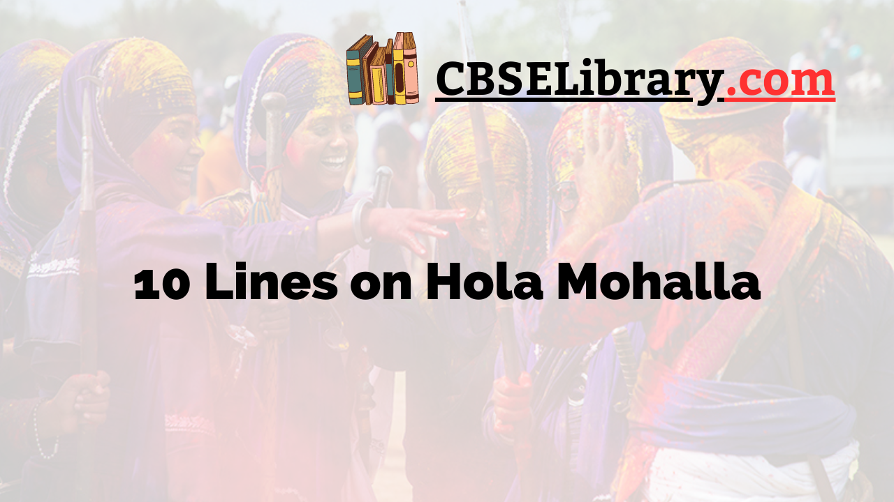 10 Lines on Hola Mohalla