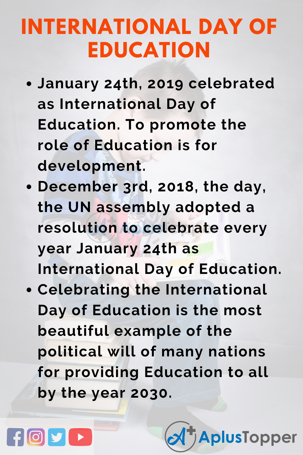 10 Lines on International Day of Education for Students and Children in