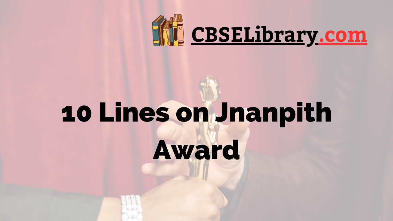 10 Lines on Jnanpith Award