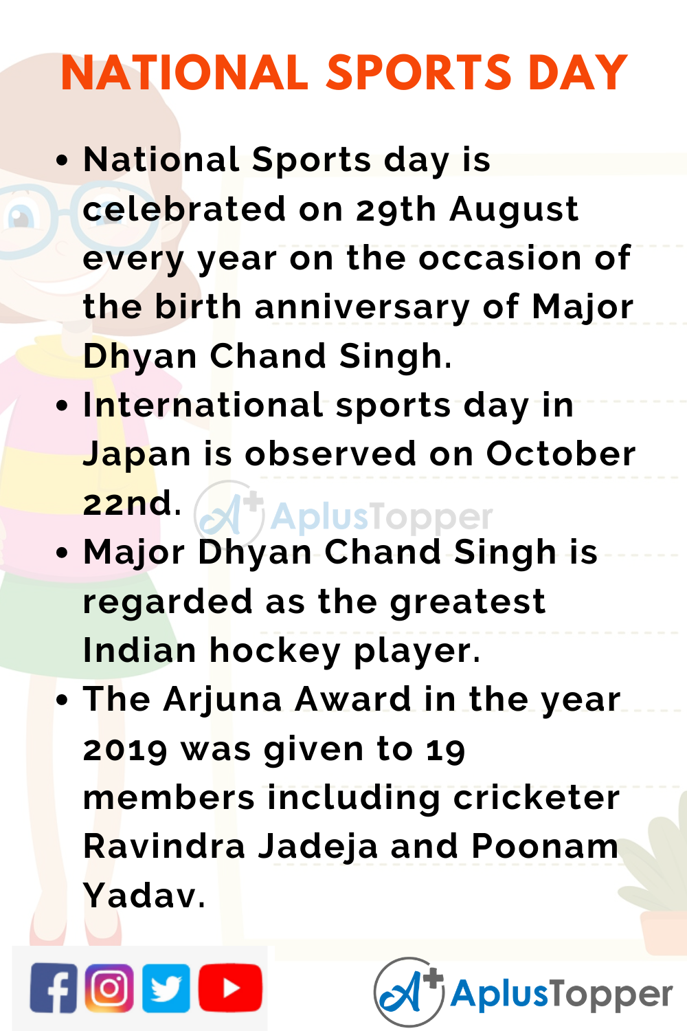 10 Lines on National Sports Day for Higher Class Students