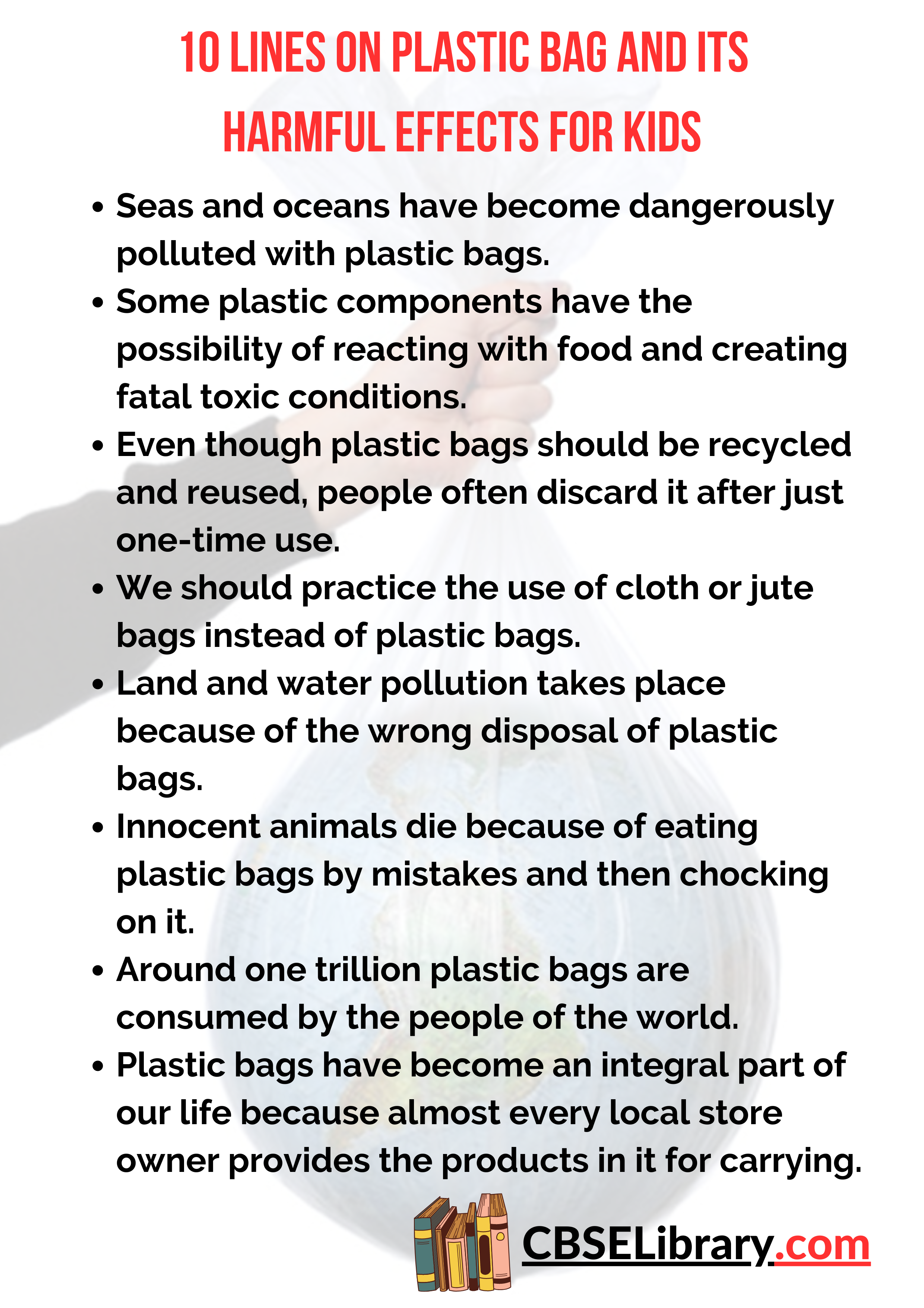 10 Lines on Plastic Bag And Its Harmful Effects for Kids