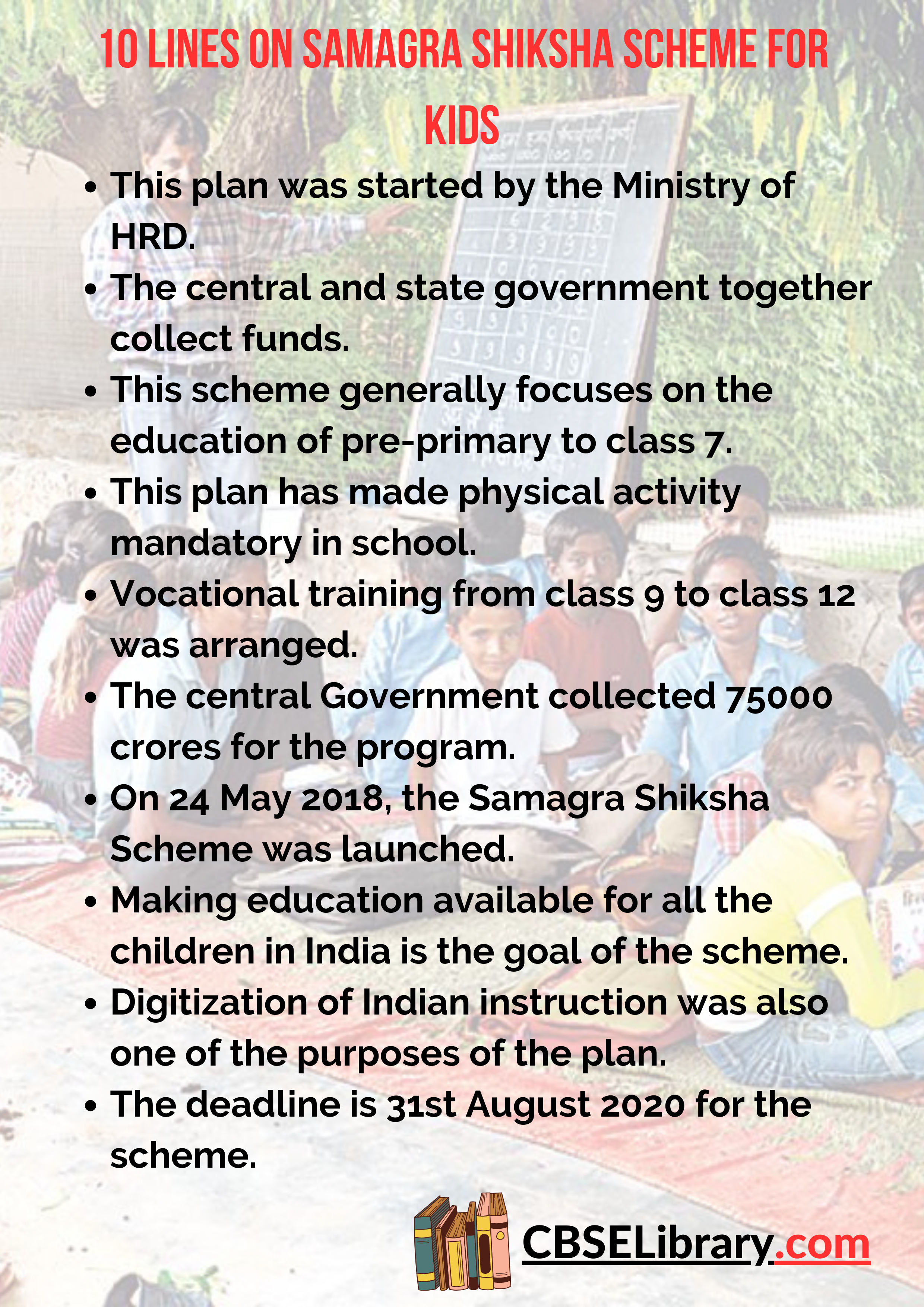 10 Lines on Samagra Shiksha Scheme for Kids