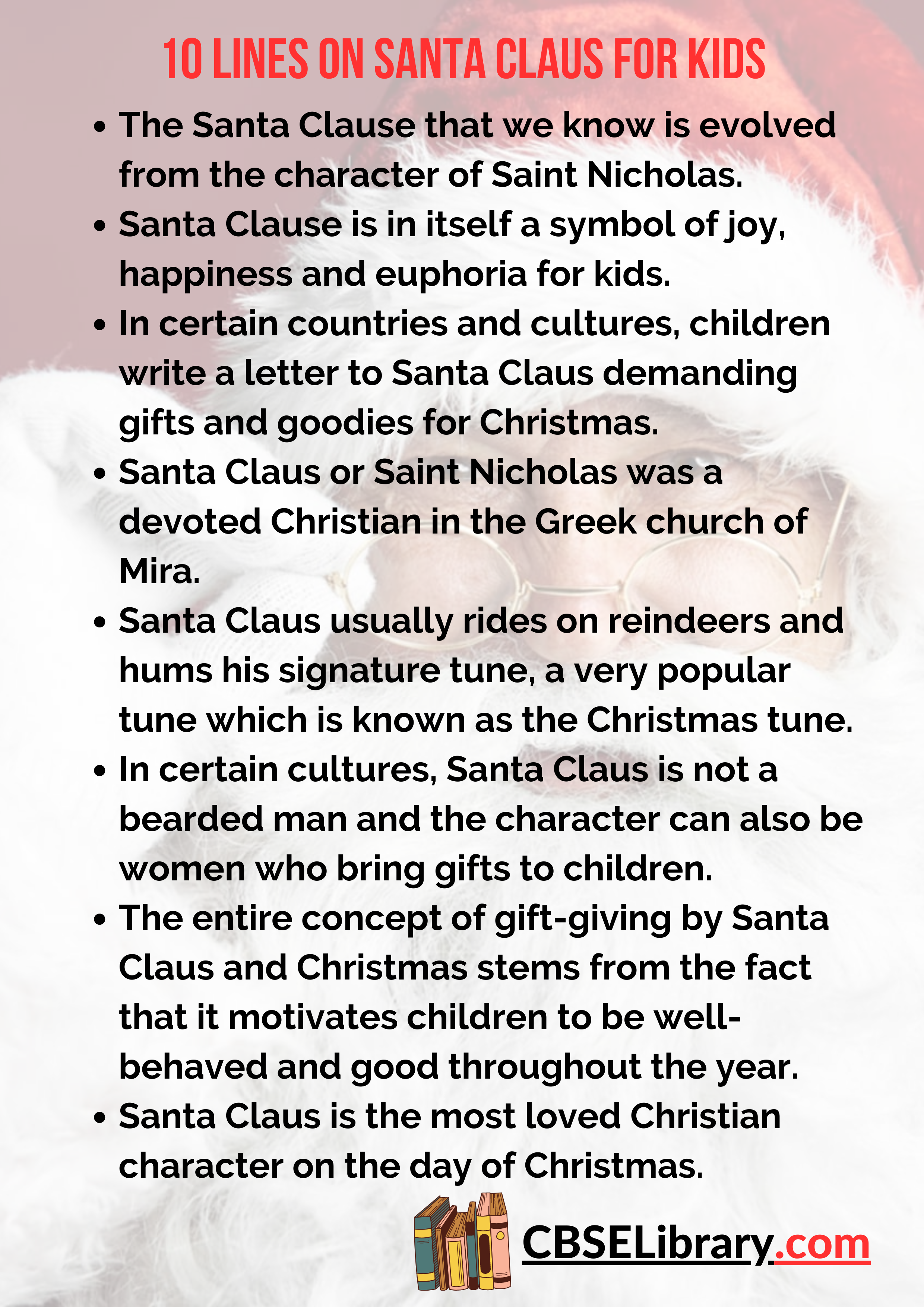 10 Lines on Santa Claus for Kids