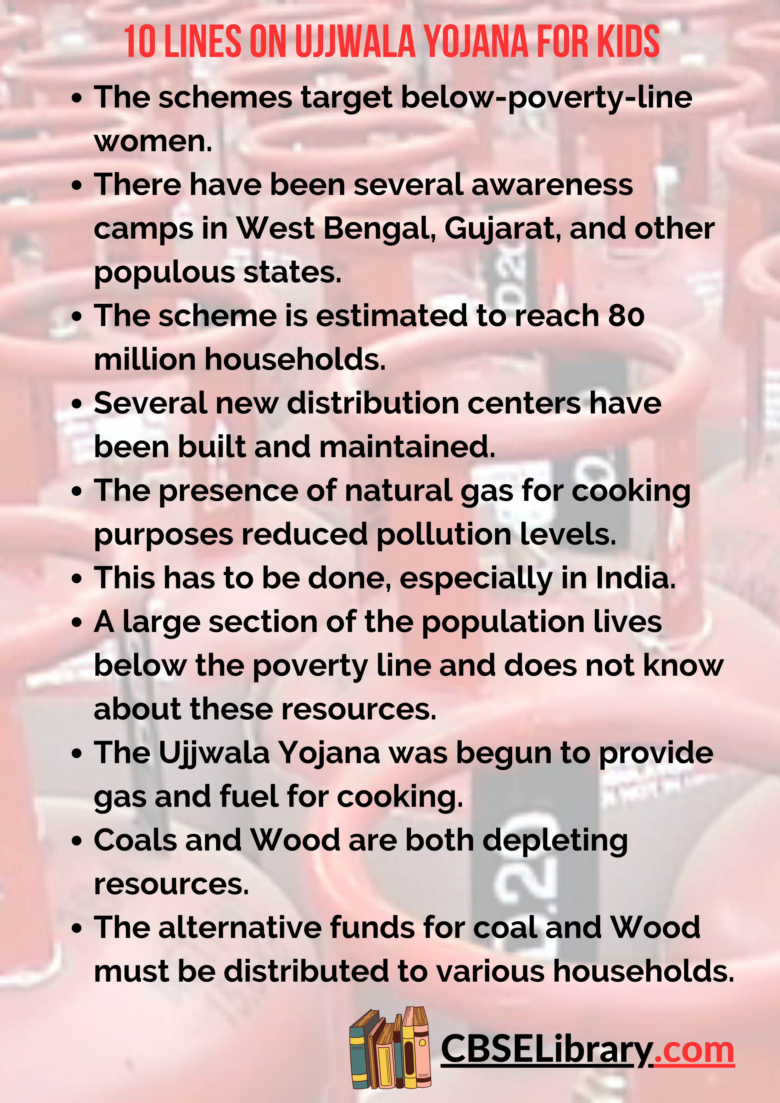 10 Lines on Ujjwala Yojana for Kids