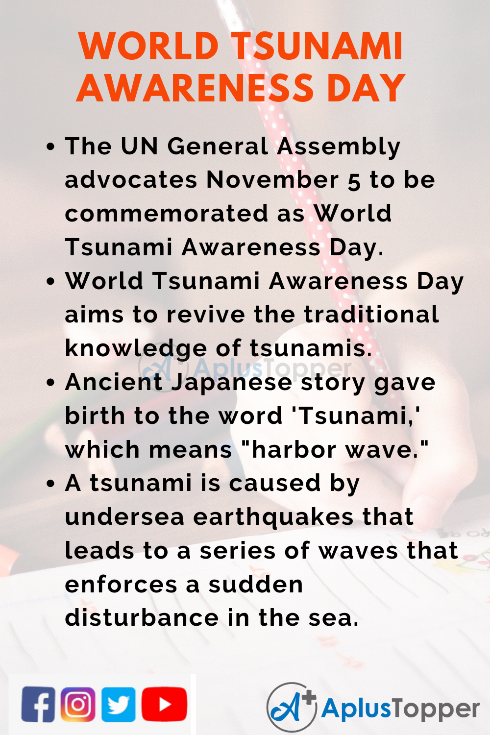tsunami essay for students