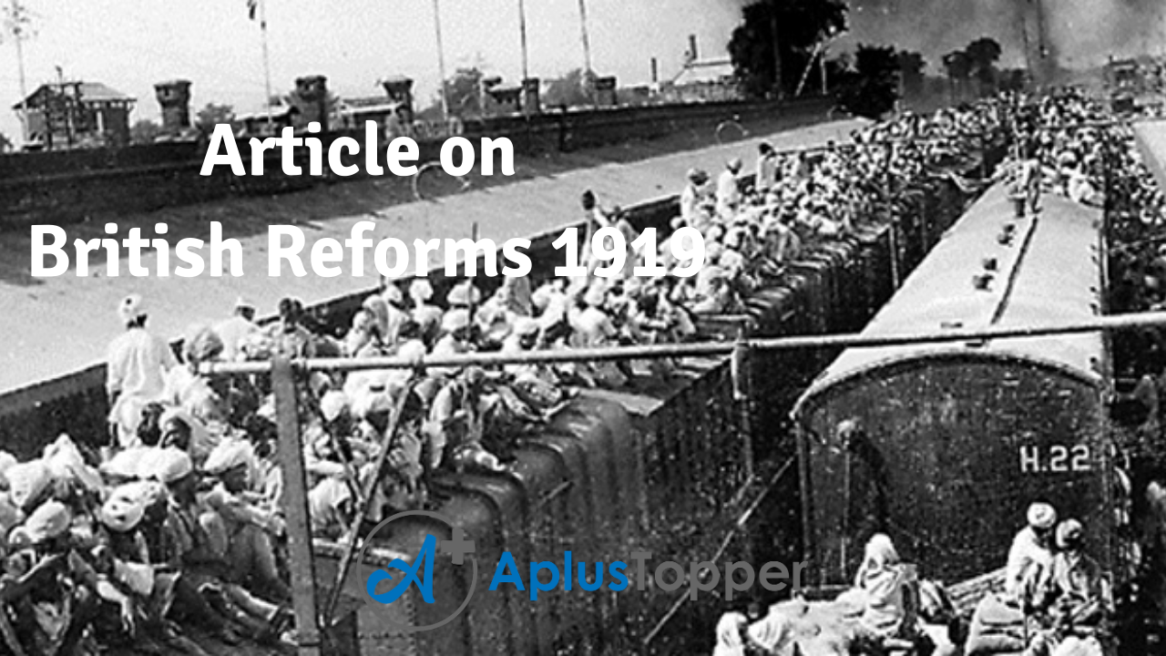 Article on British Reforms 1919