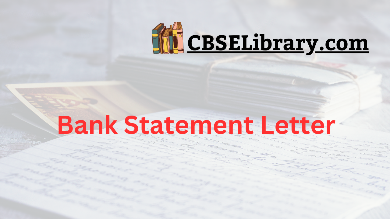 Bank Statement Letter