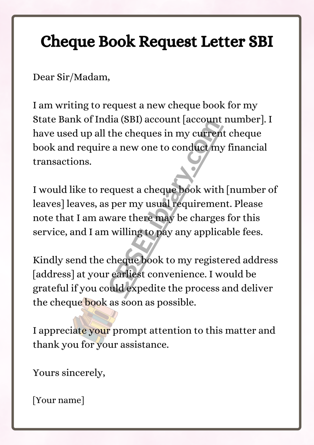 Request Letter For Cheque Book Issue at getrosemaryblog Blog