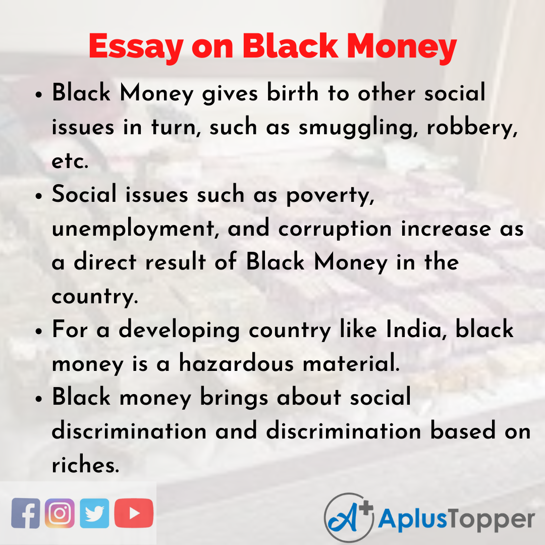 essay on black money in india