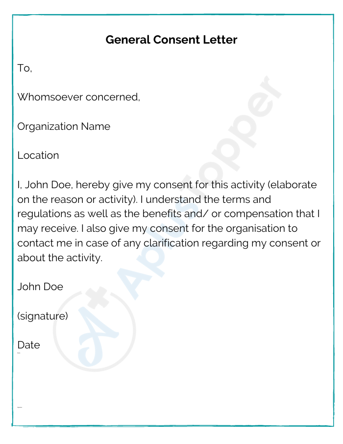Consent Letter Format, Sample and How To Write a Consent Letter for