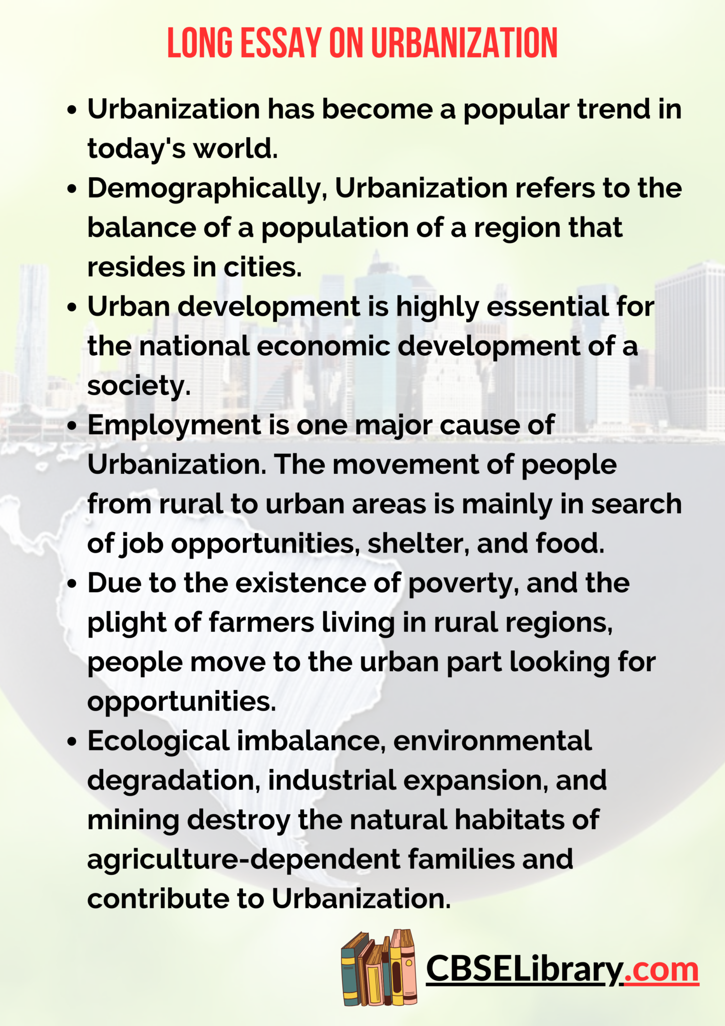 short essay on urbanization
