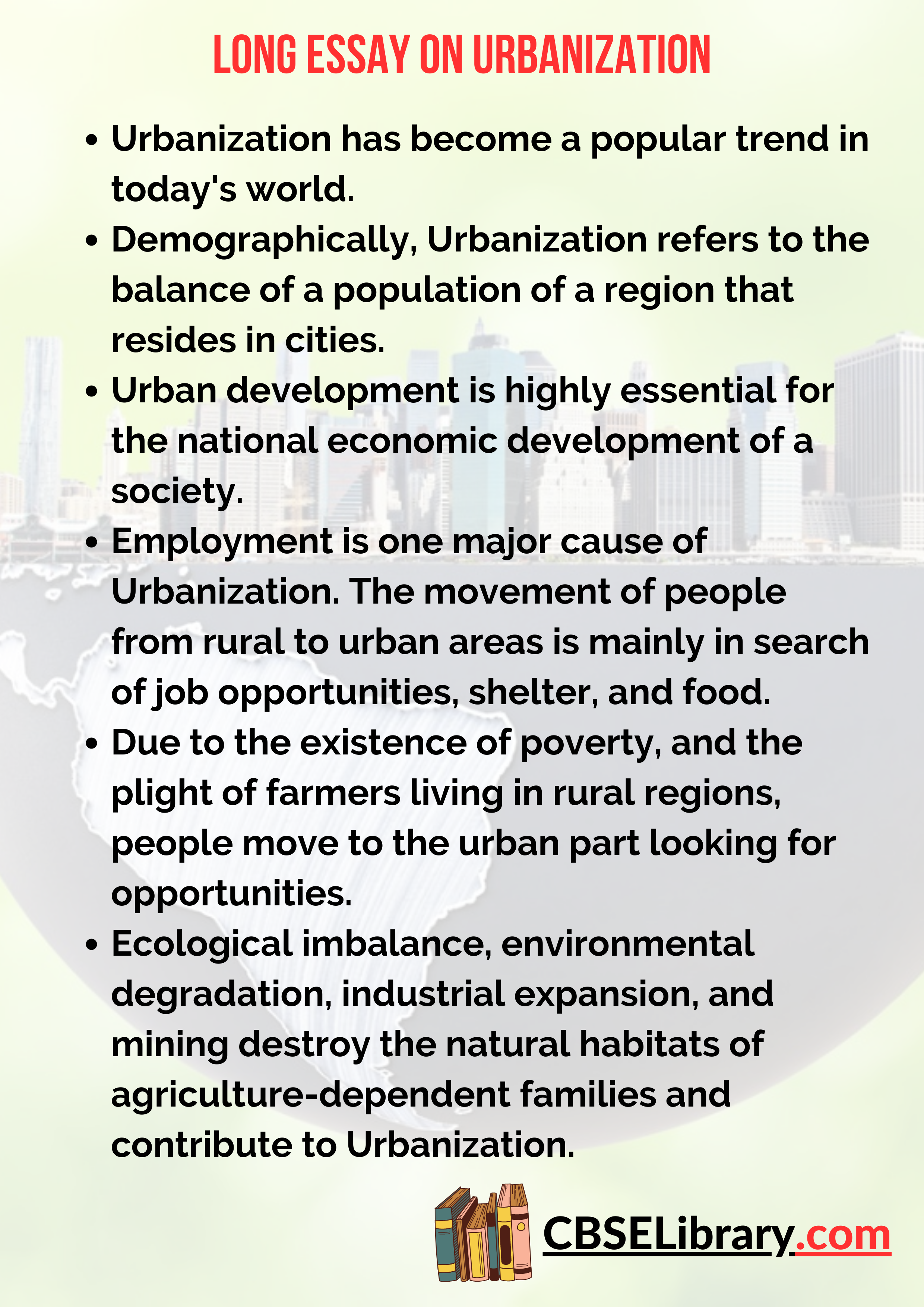 Long Essay on Urbanization