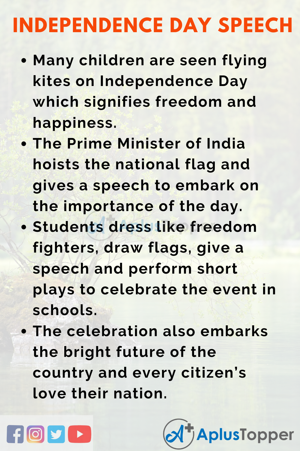 Long Speech on Independence Day for Teachers
