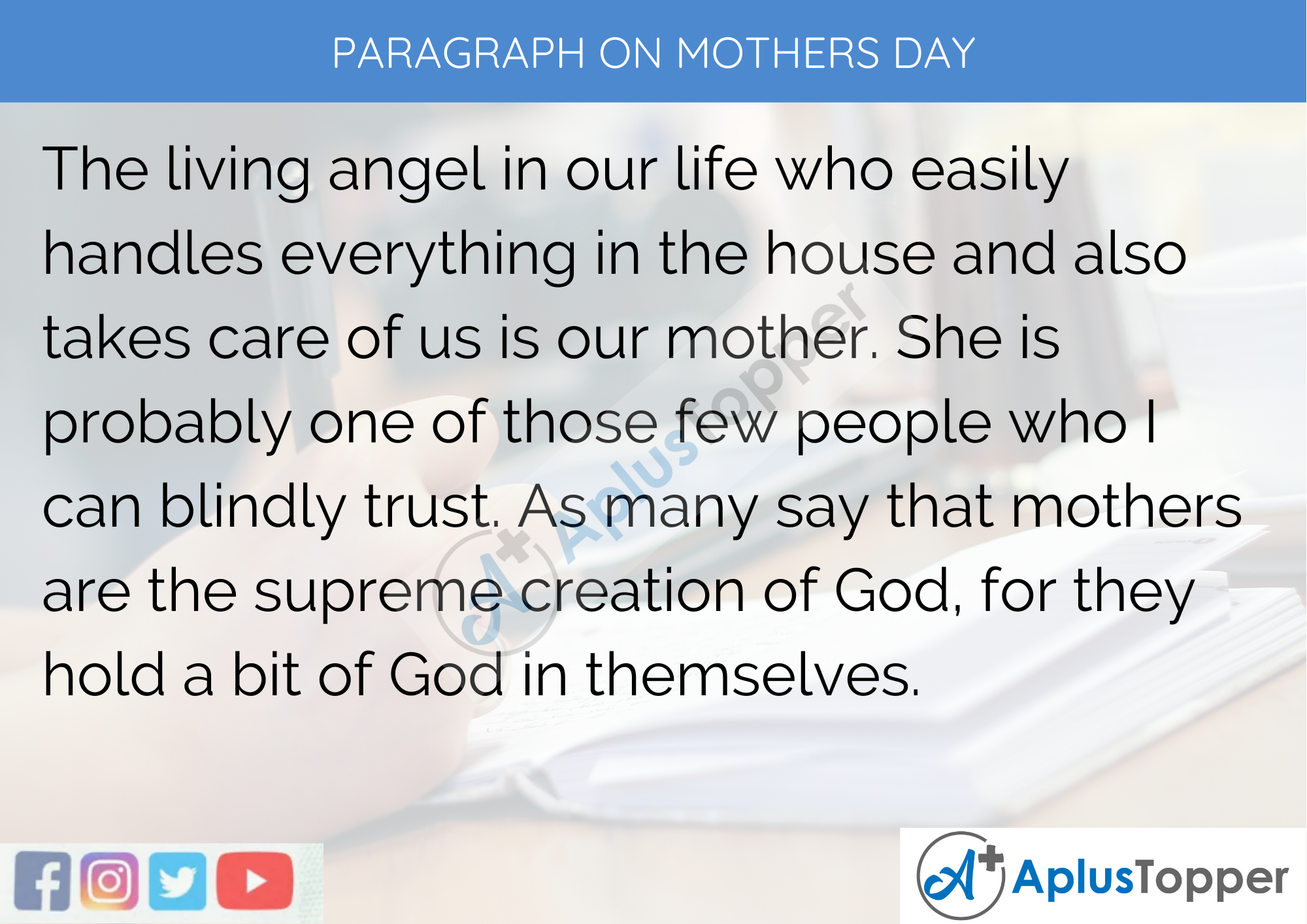 Paragraph On Mother's Day - 100 Words for Classes 1, 2, And 3 Kids