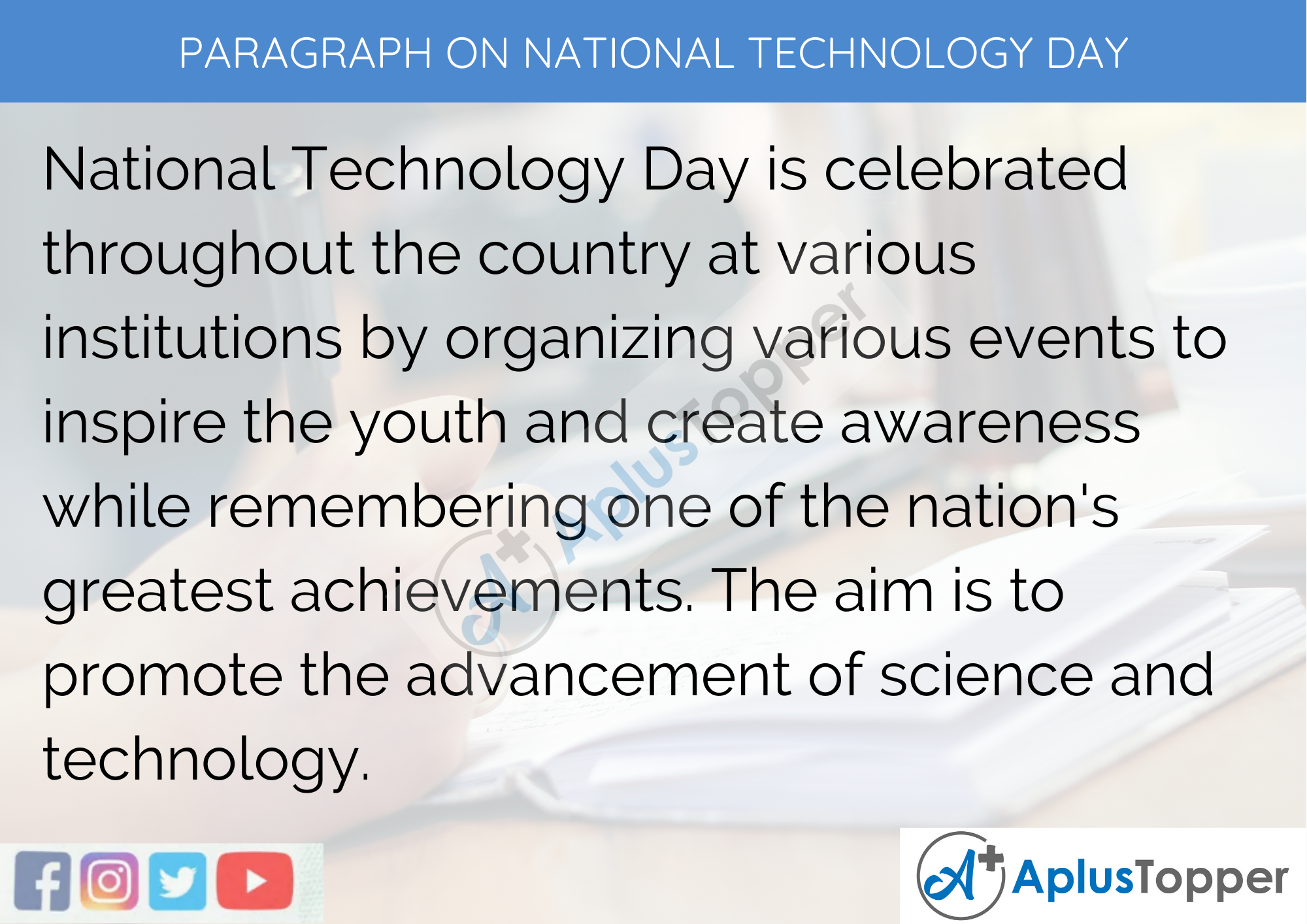 Paragraph On National Technology Day - 100 Words for Classes 1, 2, and 3 Kids