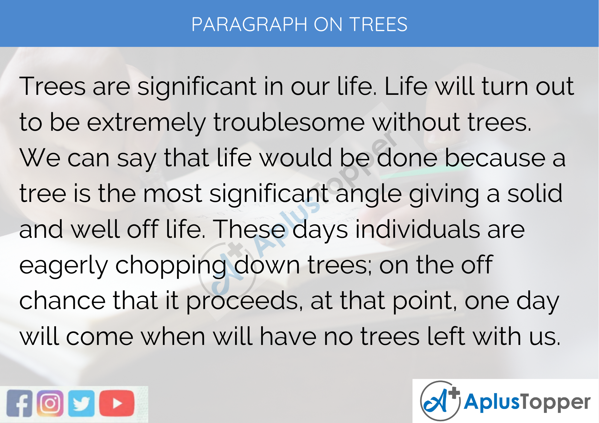 Paragraph On Trees - 100 Words for Classes 1, 2, 3 Kids