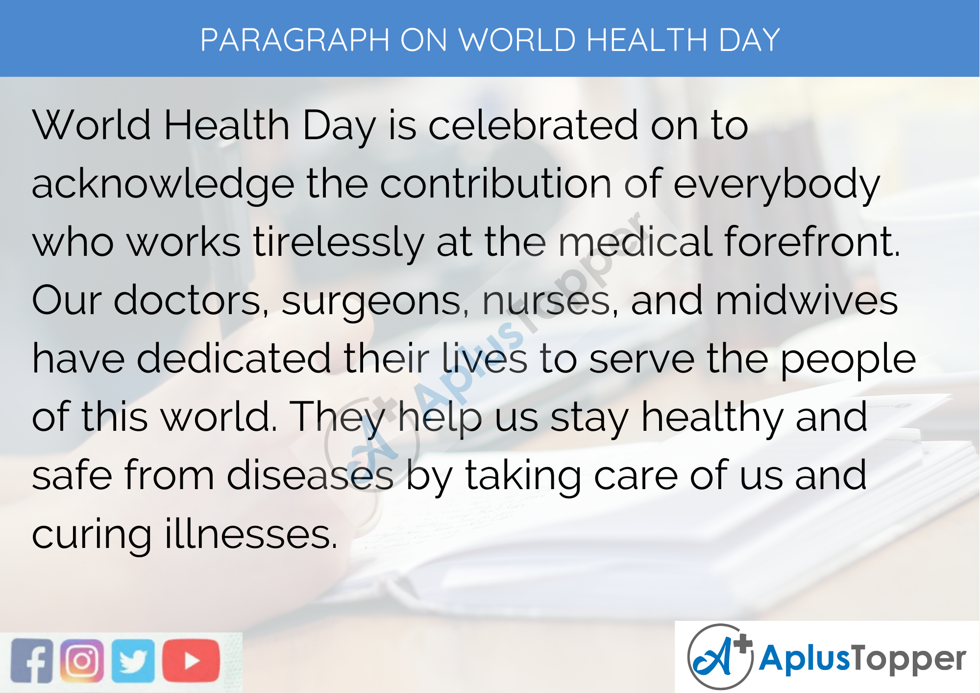 Paragraph On World Health Day - 100 Words for Classes 1, 2, 3 Kids