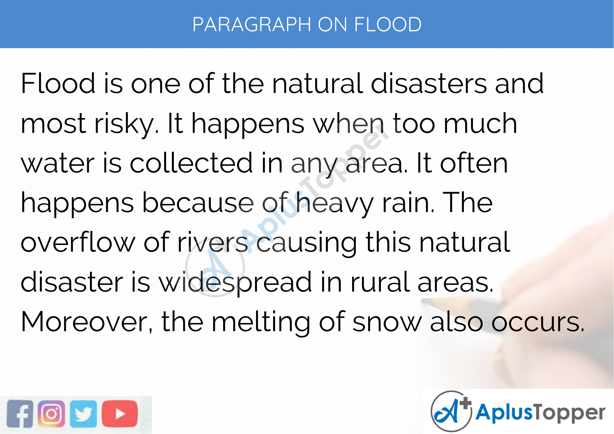 Paragraph on Flood - 100 Words for Classes 1, 2, 3 Kids