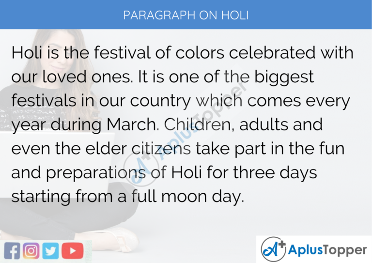 Paragraph on Holi 100, 150, 200, 250 to 300 Words for Kids, Students ...