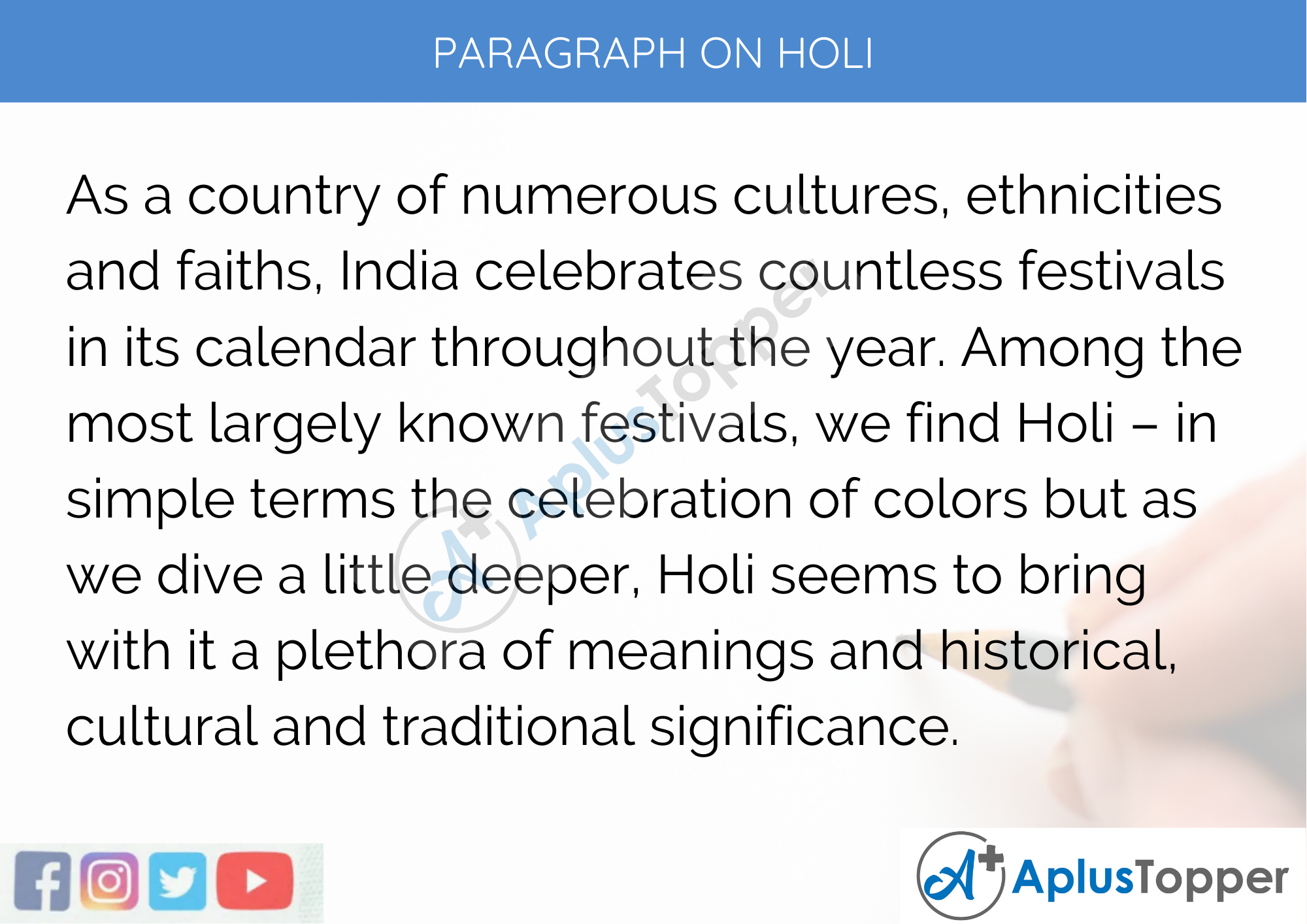 Paragraph on Holi – 250 to 300 Words for Classes 9, 10, 11, 12 and Competitive Exams