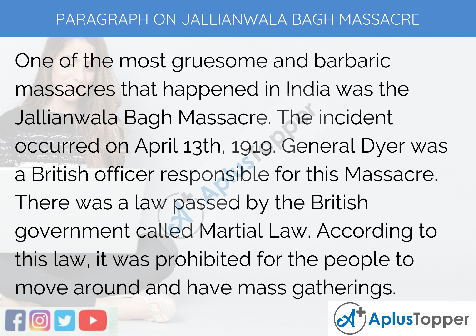 Paragraph on Jallianwala Bagh Massacre - 250 to 300 Words for Classes 9, 10, 11, 12 and competitive Exams Students