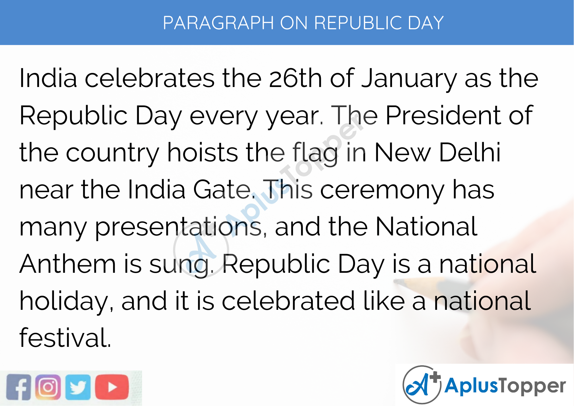 Paragraph on Republic Day - 100 Words for Classes 1, 2, and 3 Kids