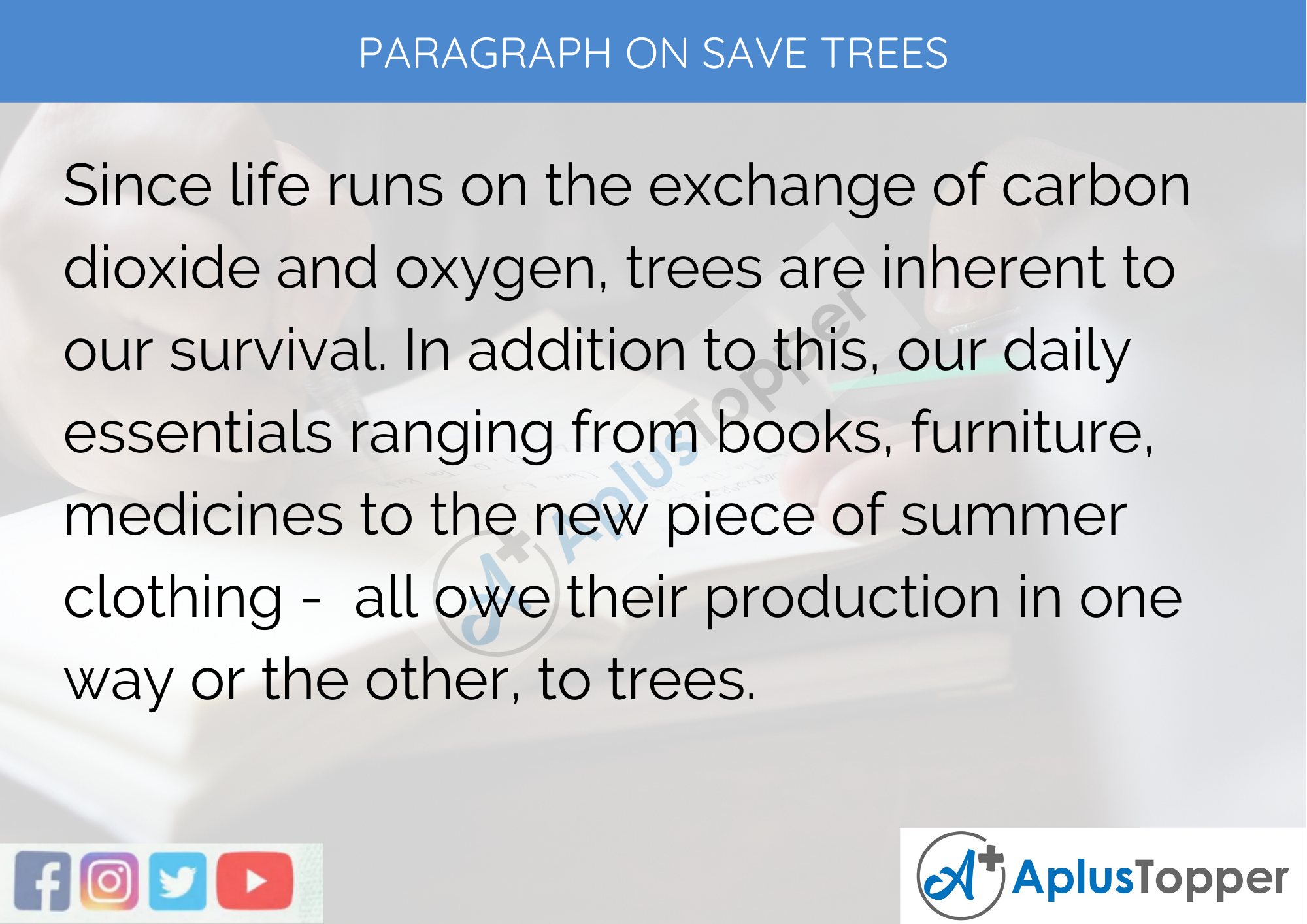 Paragraph on Save Trees 300 Words