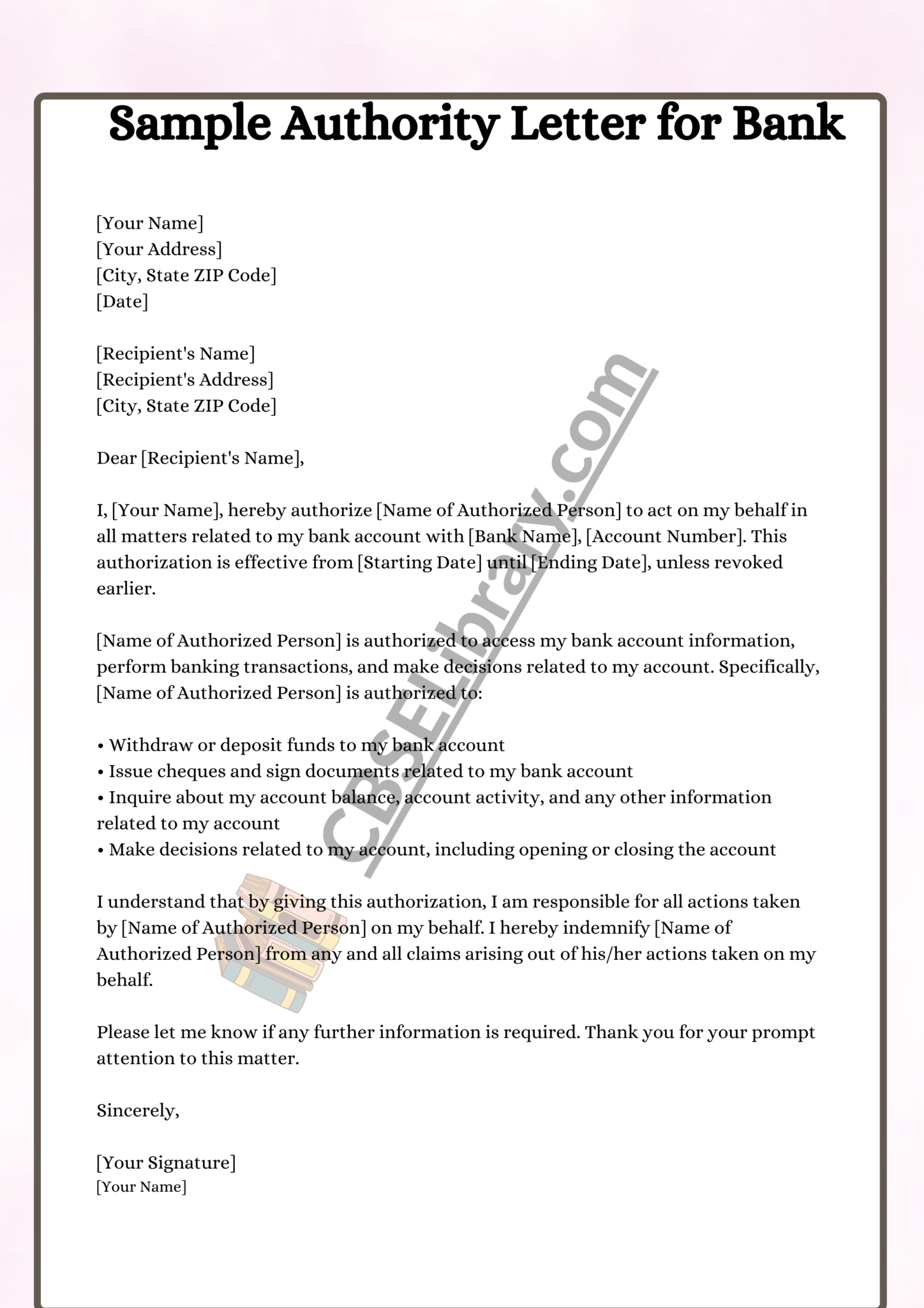 Authority Letter | Format, Samples and How To Write An Authority Letter ...