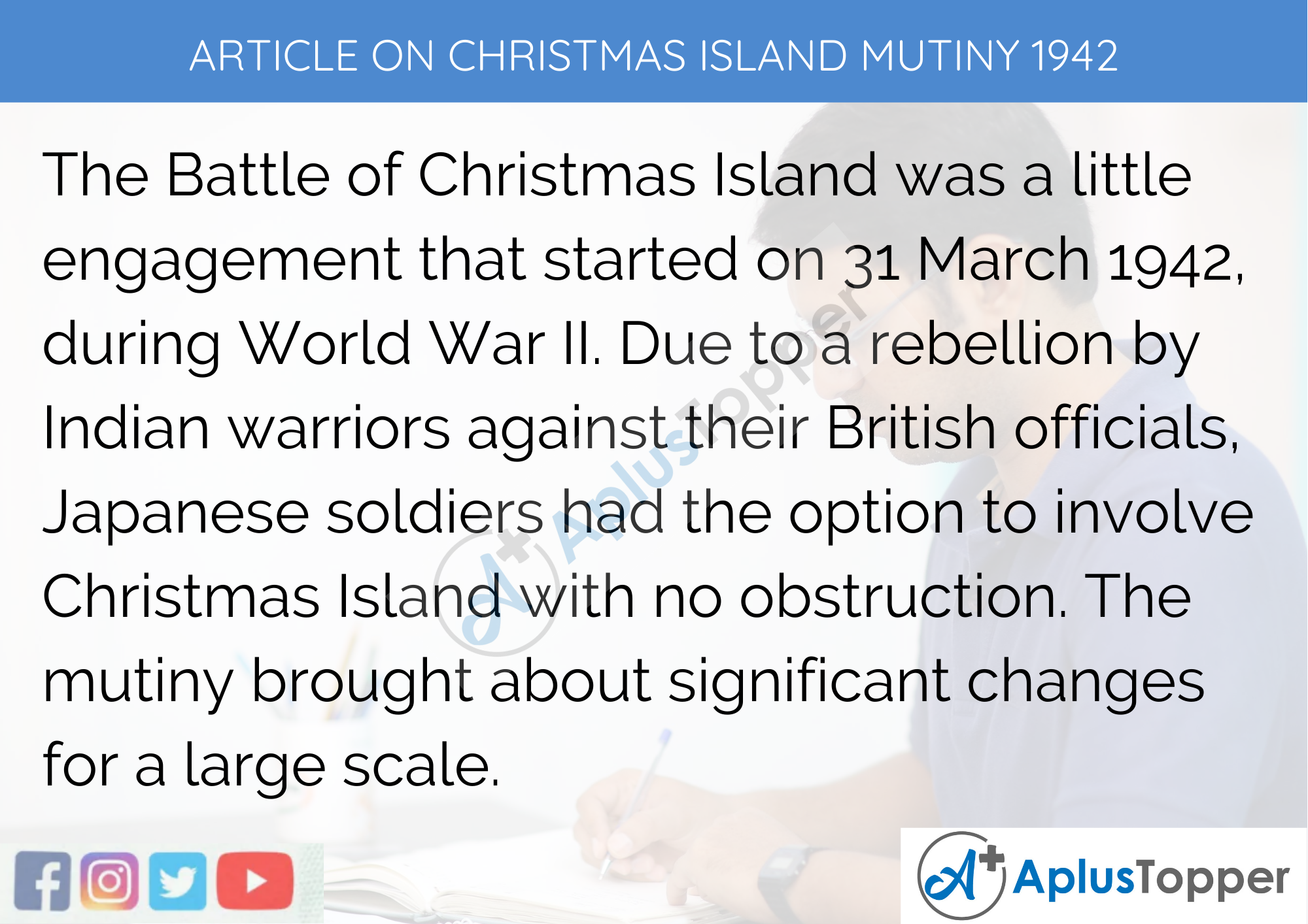 Short Article On Christmas Island Mutiny 1942 300 Words in English
