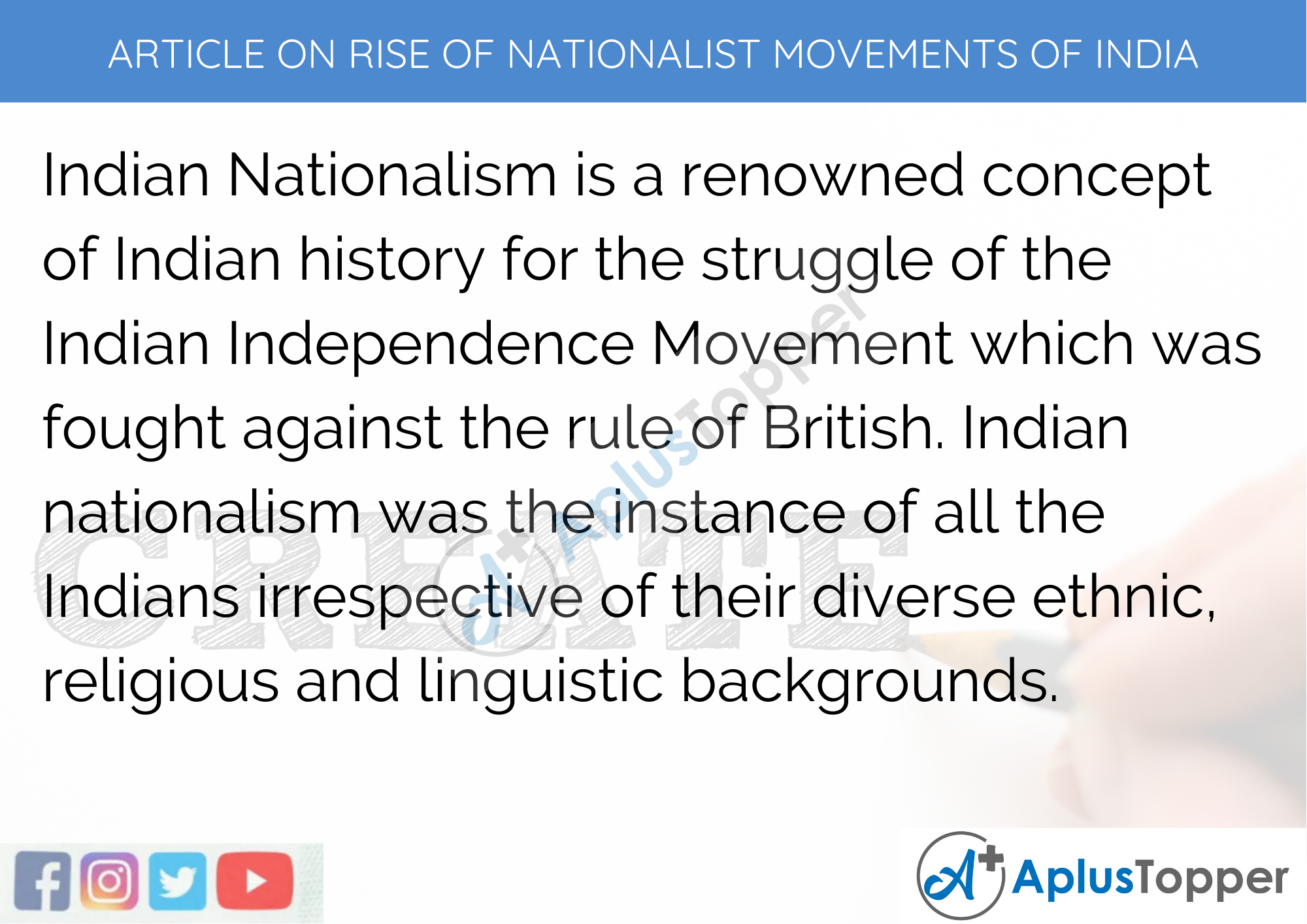 Short Article On Rise Of Nationalist Movements Of India 300 Words in English