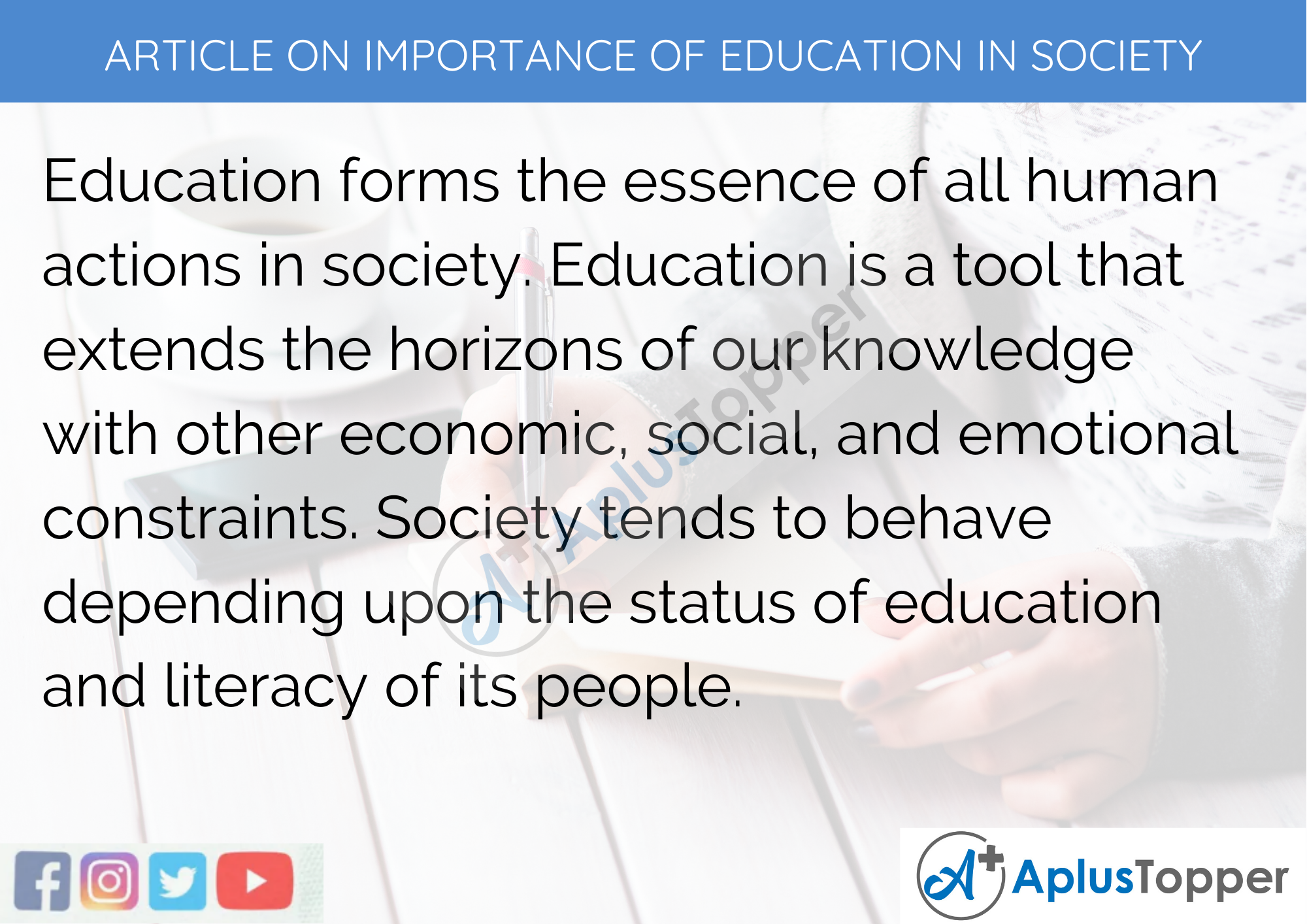 Short Article on Importance of Education in Society 200 Words in English