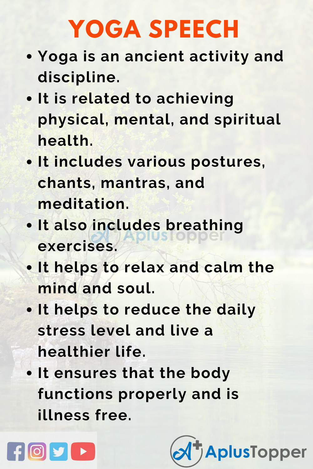 speech on yoga for good health