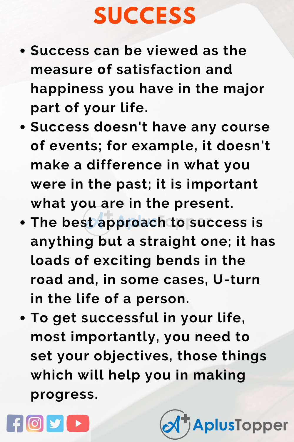 Speech about Success