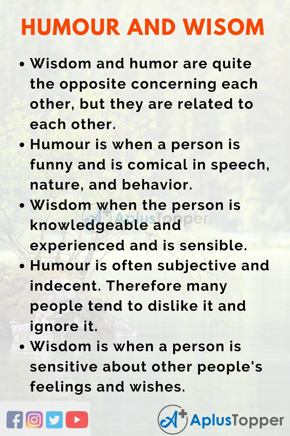 10 Lines On Humour And Wisdom Speech