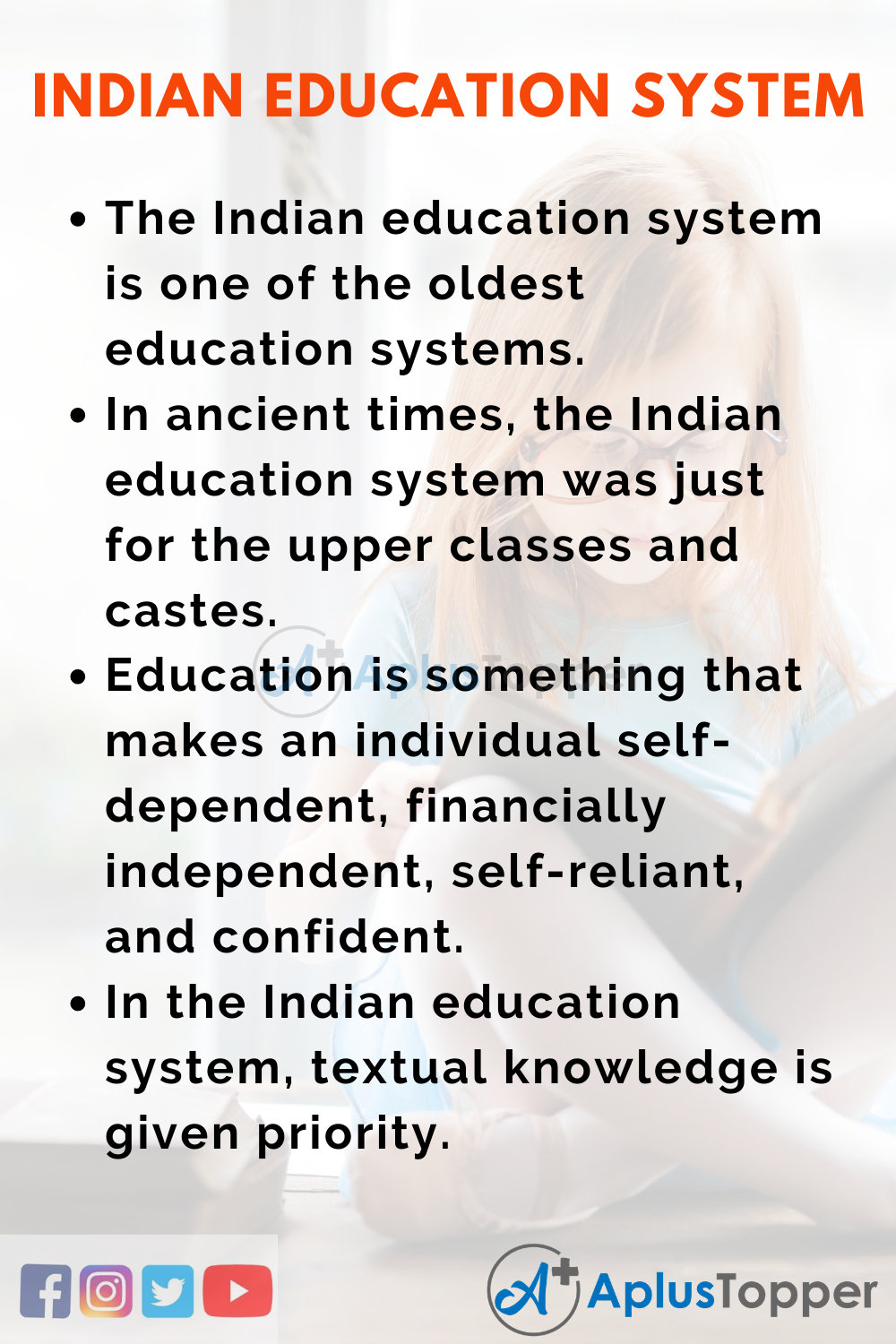 10 Lines On Indian Education System Speech In English