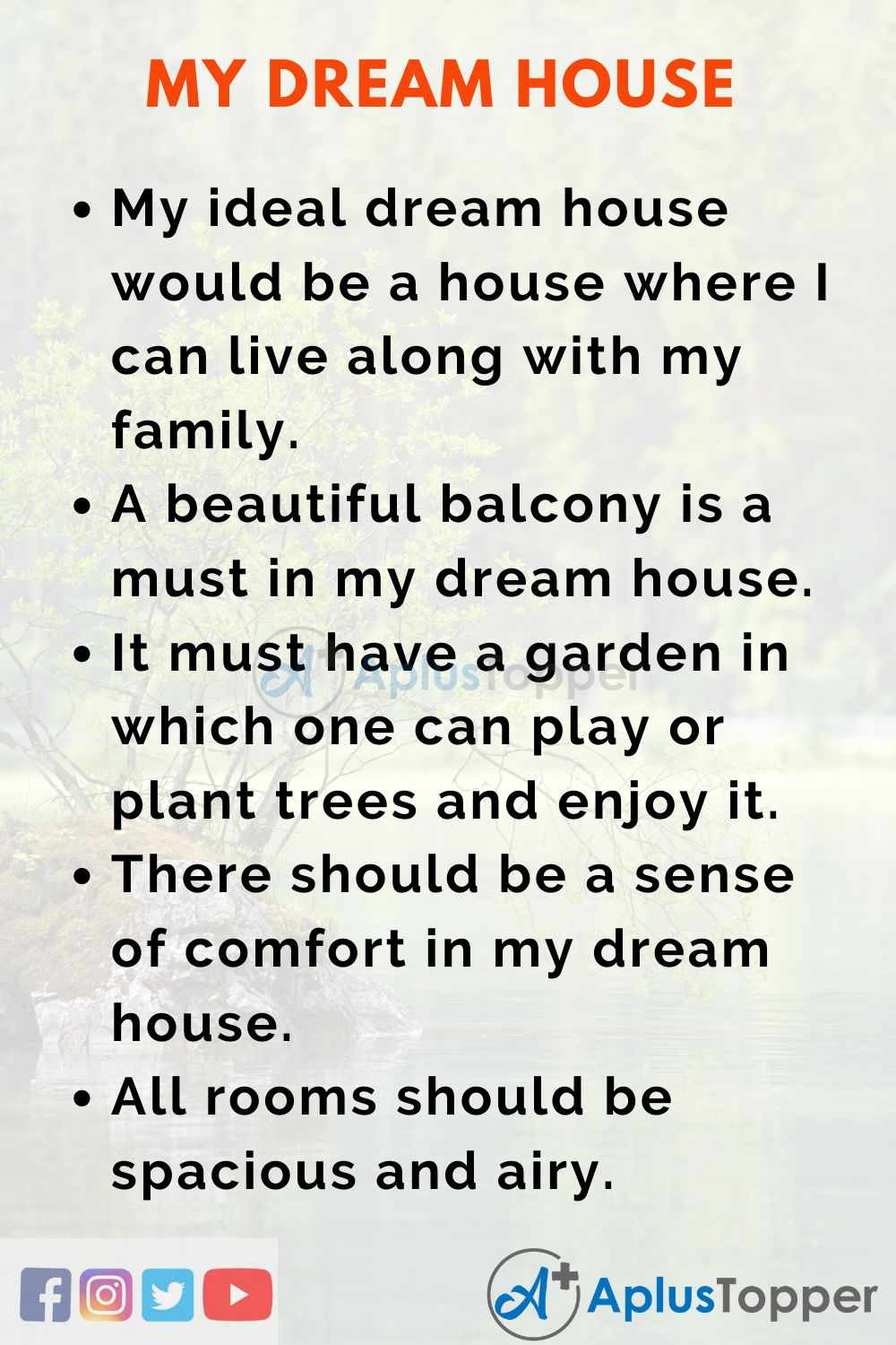 10 Lines On My Dream House In English