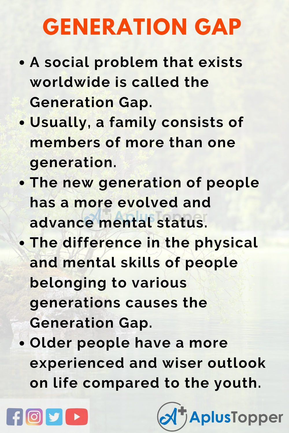 Older people have a more experienced and wiser outlook on life compared to the youth.