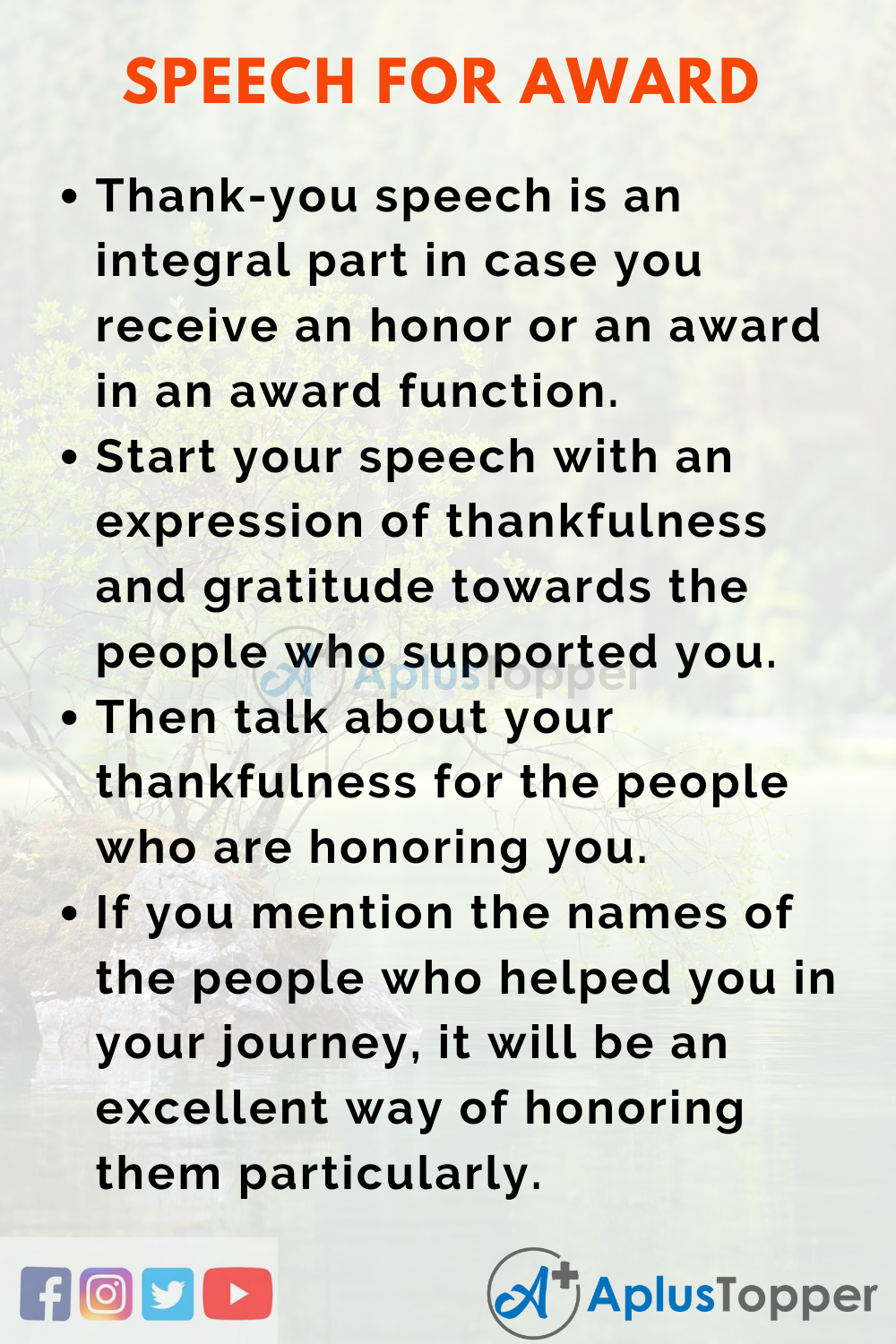 10 Lines On Thank You Speech for Award In English 