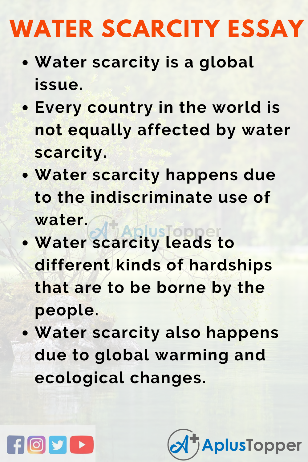 10 Lines On Water Scarcity Essay In English