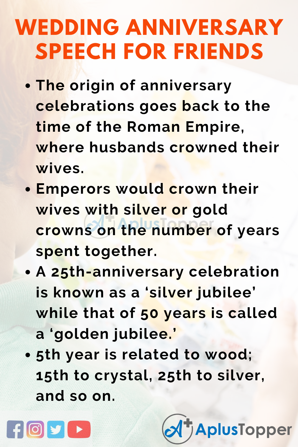 10 Lines On Wedding Anniversary Speech for Friends In English