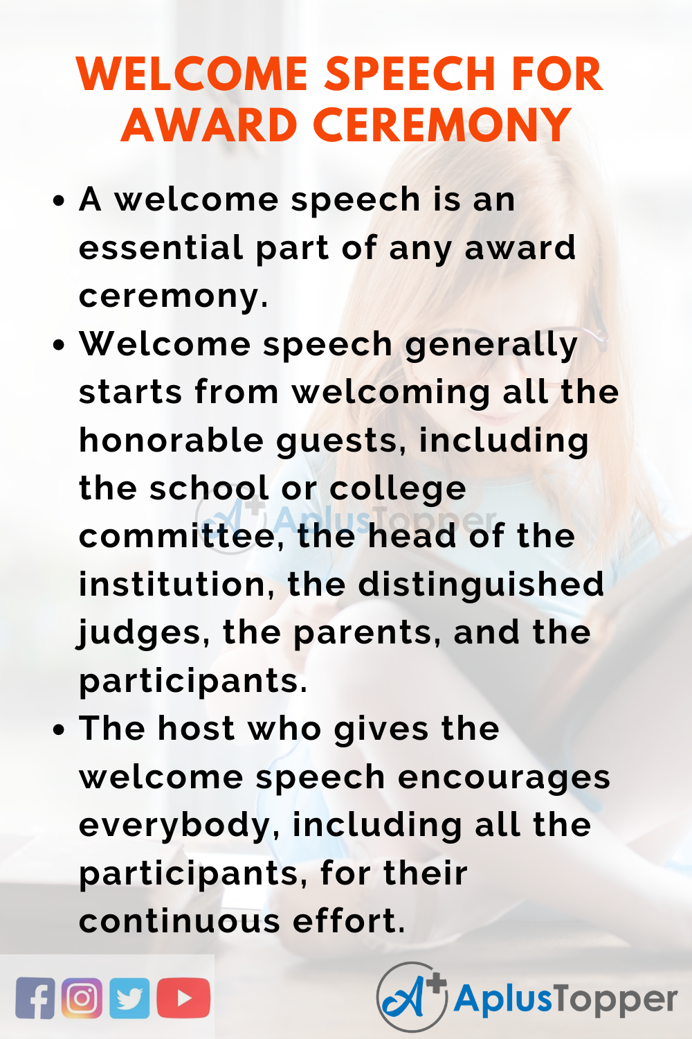 10 Lines On Welcome Speech for Award Ceremony In English